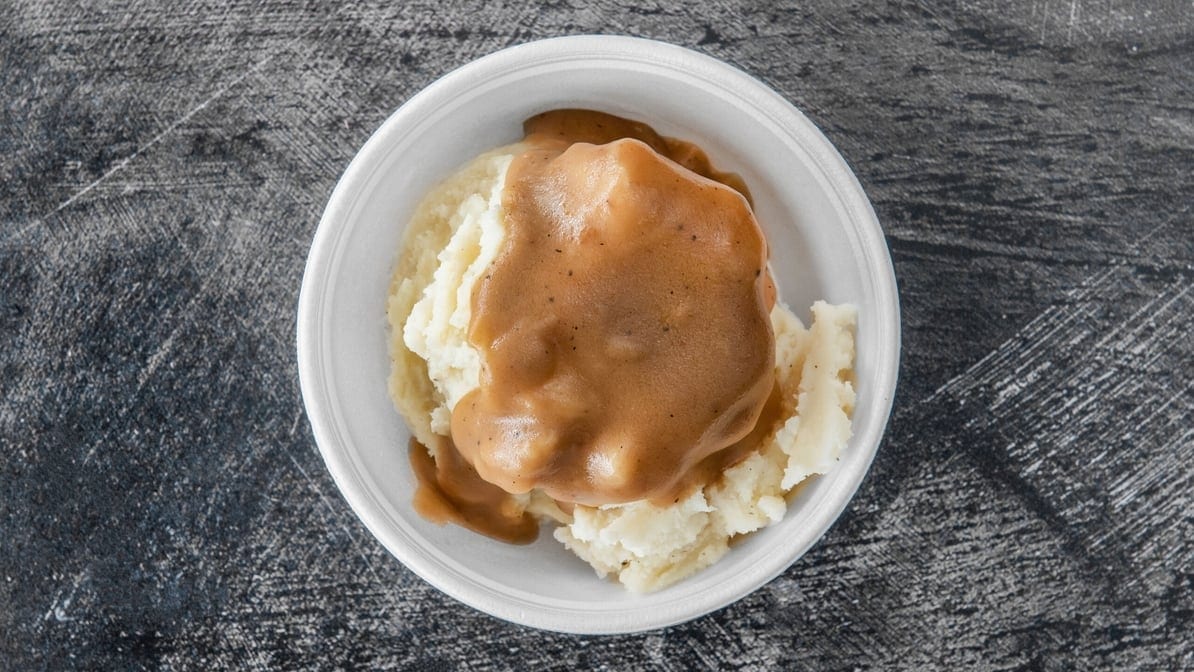 Garlic Mashed Potatoes & Gravy.