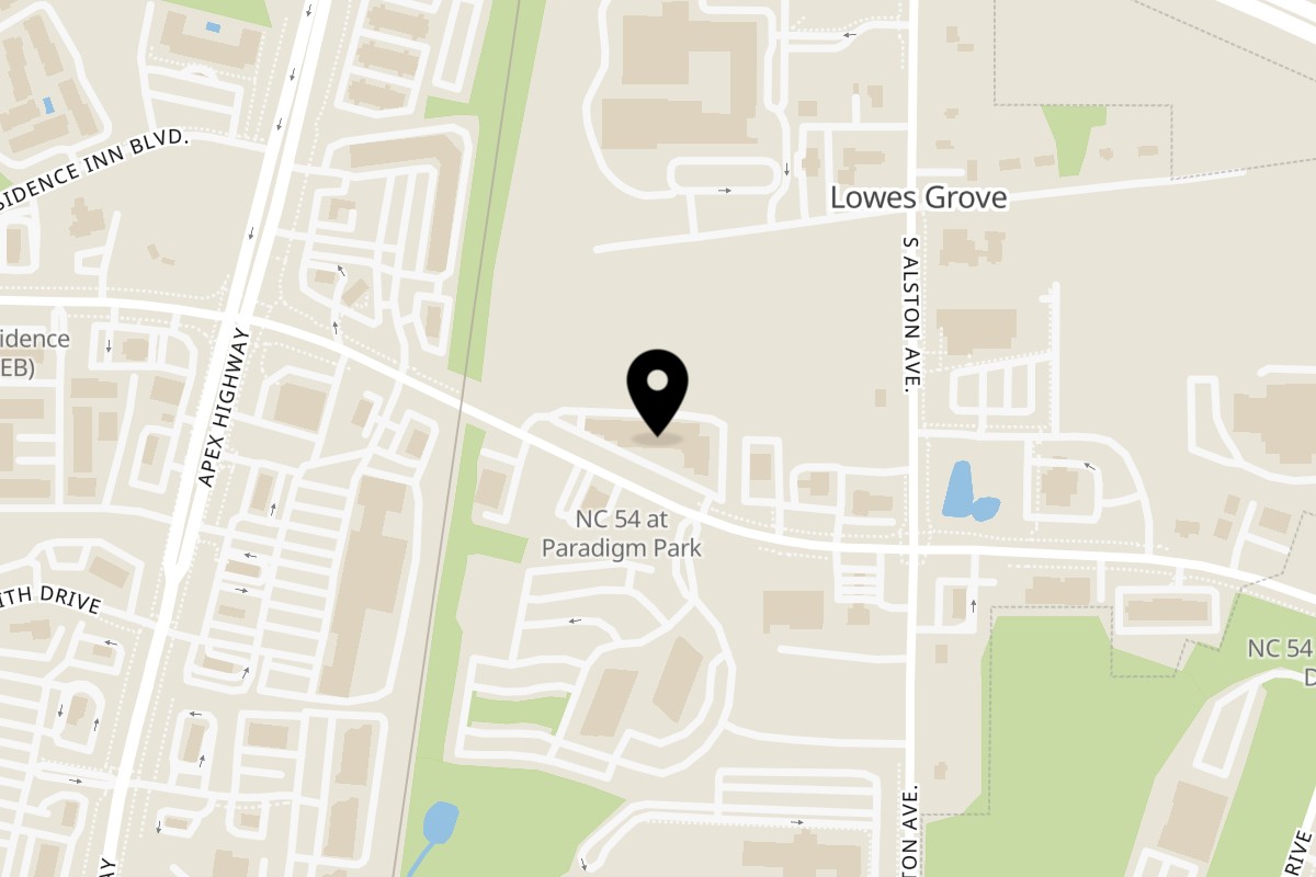 Map showing the location of Vittles at the PARK on 2223 NC-54 TUV in Durham